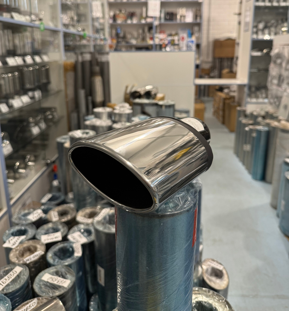 Насадка на глушитель M1-28H Эллипсная 120х80 скошенная (Пустая)