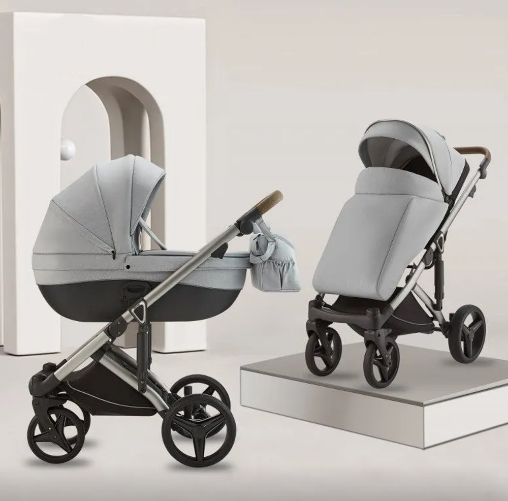 Детская коляска Luxmom F5 2в1 светло-серый