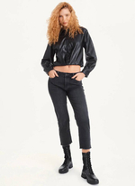 Женская рубашка DKNY Faux-Leather Cropped