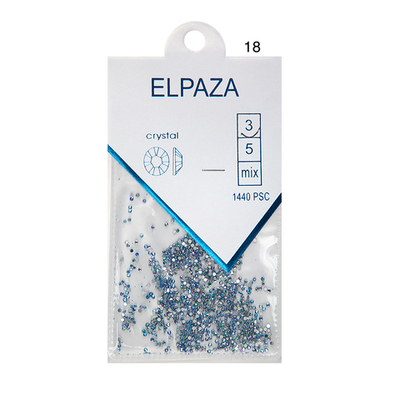 Стразы Elpaza №5 1440 шт Голография, цвет:Голубой