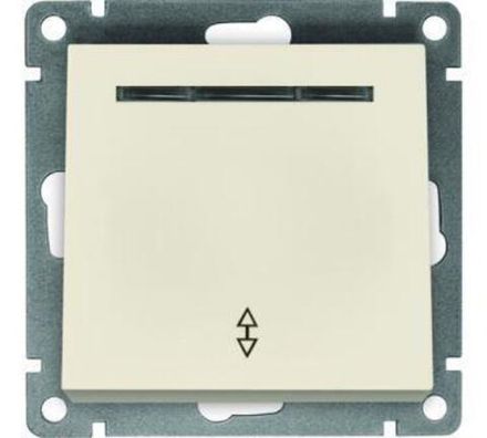 Выключатель проходной одноклавишный "UNIVersal" серия "Афина ", с/у, 10А, 220В, слоновая кость (ivor