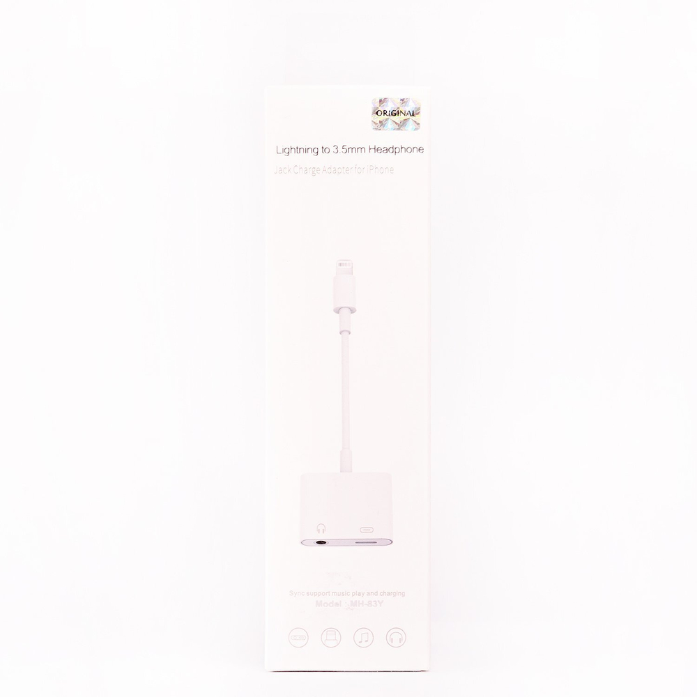 Адаптер - MH-83Y Lightning-Lightning/3,5 jack (10 см) (white)