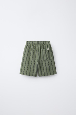 ZARA ШОРТЫ-БЕРМУДЫ В СТИЛЕ РУСТИК, ПОЛОСКИ