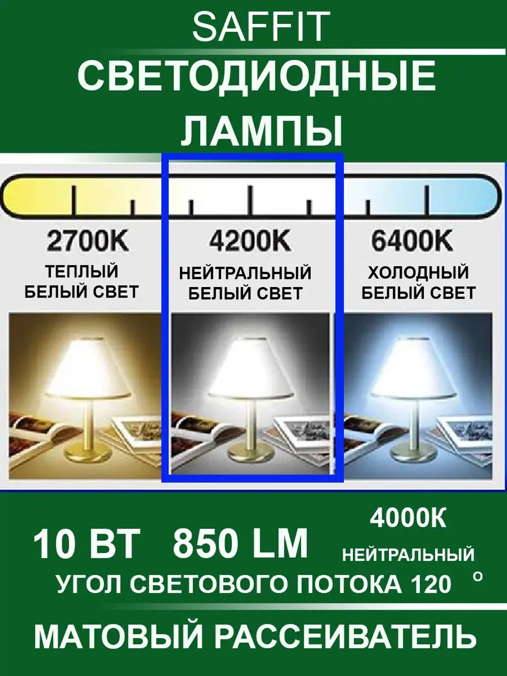 Светодиодные лампы GX53 10 W 4000К 10 шт белый свет