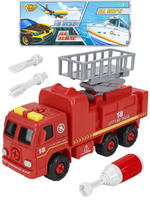 Машинка-конструктор 20 см "Пожарная с подъемником" (ключ с 3 насадк. в комплекте ,в пакет )