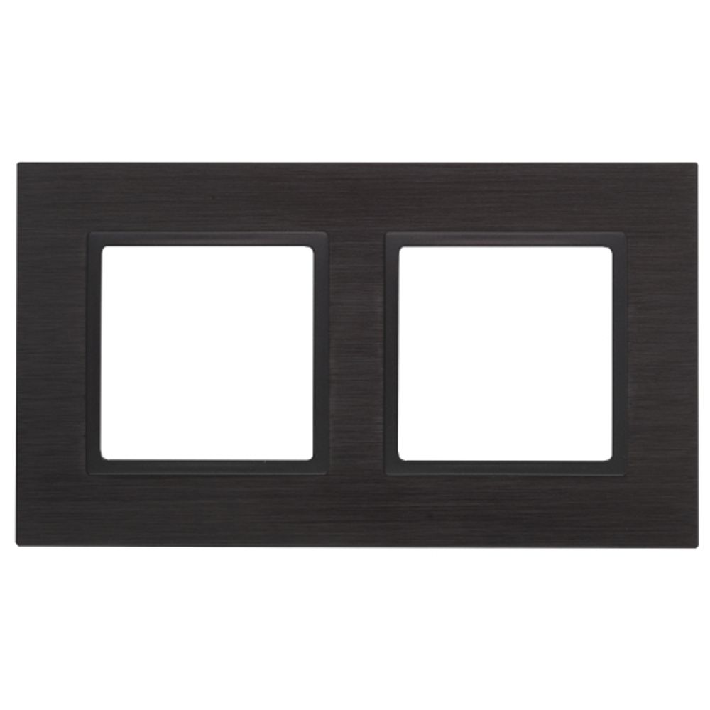 14-5202-05 ЭРА Рамка на 2 поста, металл, Эра Elegance, чёрный+антр