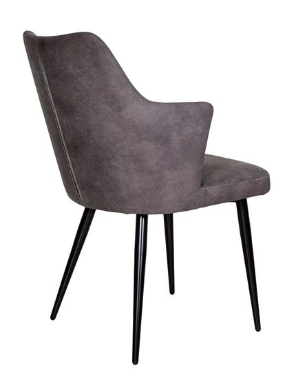 Стул с подлокотниками HUNT,360гр., иск. замша Apache 10 Grey, опоры черные, конус