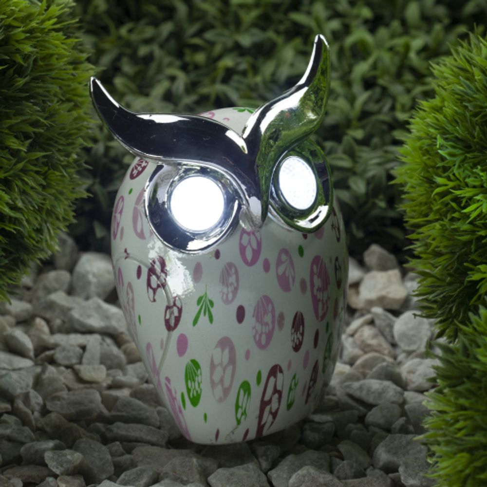ERAFYH01-05 ЭРА Садовый светильник Филин на солнечной батарее, полистоун, 16 см | Садовые декоративные светильники