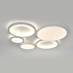 Потолочный светодиодный светильник 101Вт, 6210лм, 3000-6000K, Ra>80, плавная регулировка мощности, изменение цветовой температуры, пульт, металл/акрил, белый