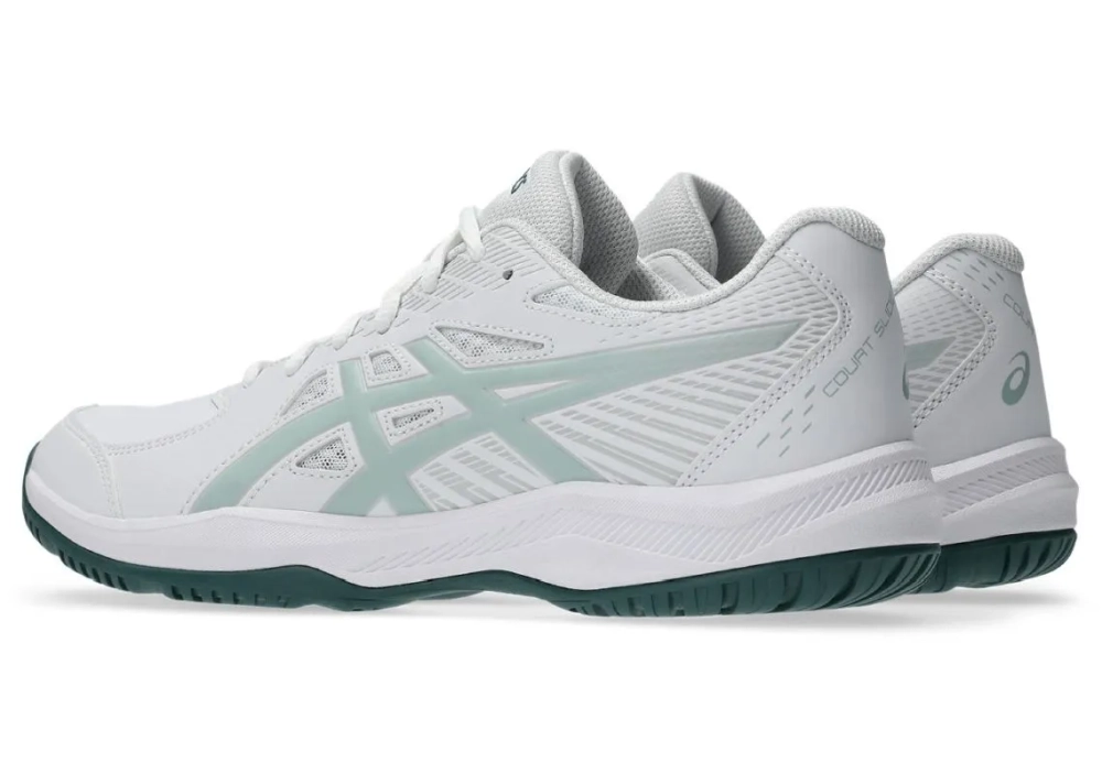 Мужские кроссовки теннисные Asics Court Slide 4 - white/cold moss