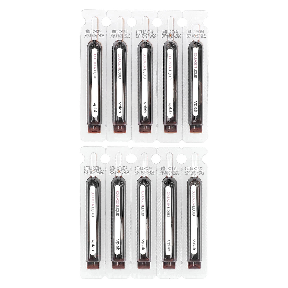 VPLab , Ultra Women's Beauty, жидкий коллаген, тропические фрукты, клубника и киви, 10 тюбиков с жидкостью, 100 мл (3,38 жидк. Унции)