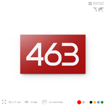 Номер на дверь 463, табличка на дверь для офиса, квартиры, кабинета, аудитории, склада, красная 120х70 мм, Айдентика Технолоджи