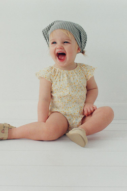 ZARA БОДИ С ЦВЕТОЧНЫМ ПРИНТОМ, ЖЕЛТЫЙ