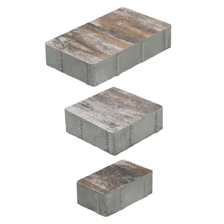 Тротуарная плитка СТАРЫЙ ГОРОД - Листопад гладкий Песчаник, комплект из 3 видов плит