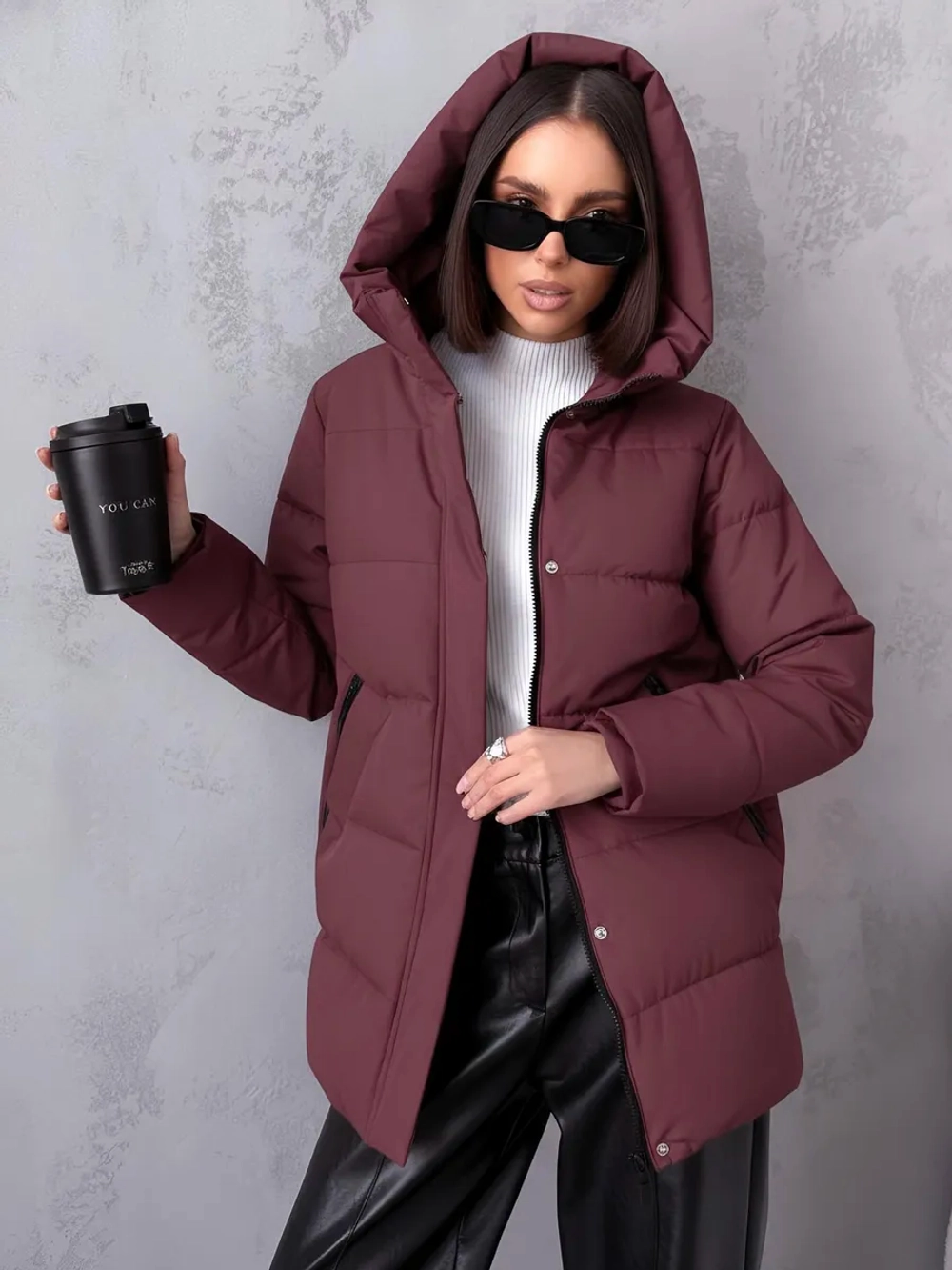 Куртка демисезонная с капюшоном удлиненная