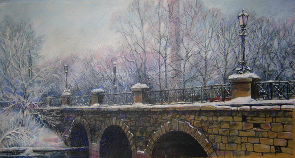 Открытка с конвертом "Зимняя набережная"