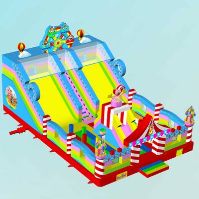 Коммерческий надувной батут «Парк развлечений 2» 12*8*7 м