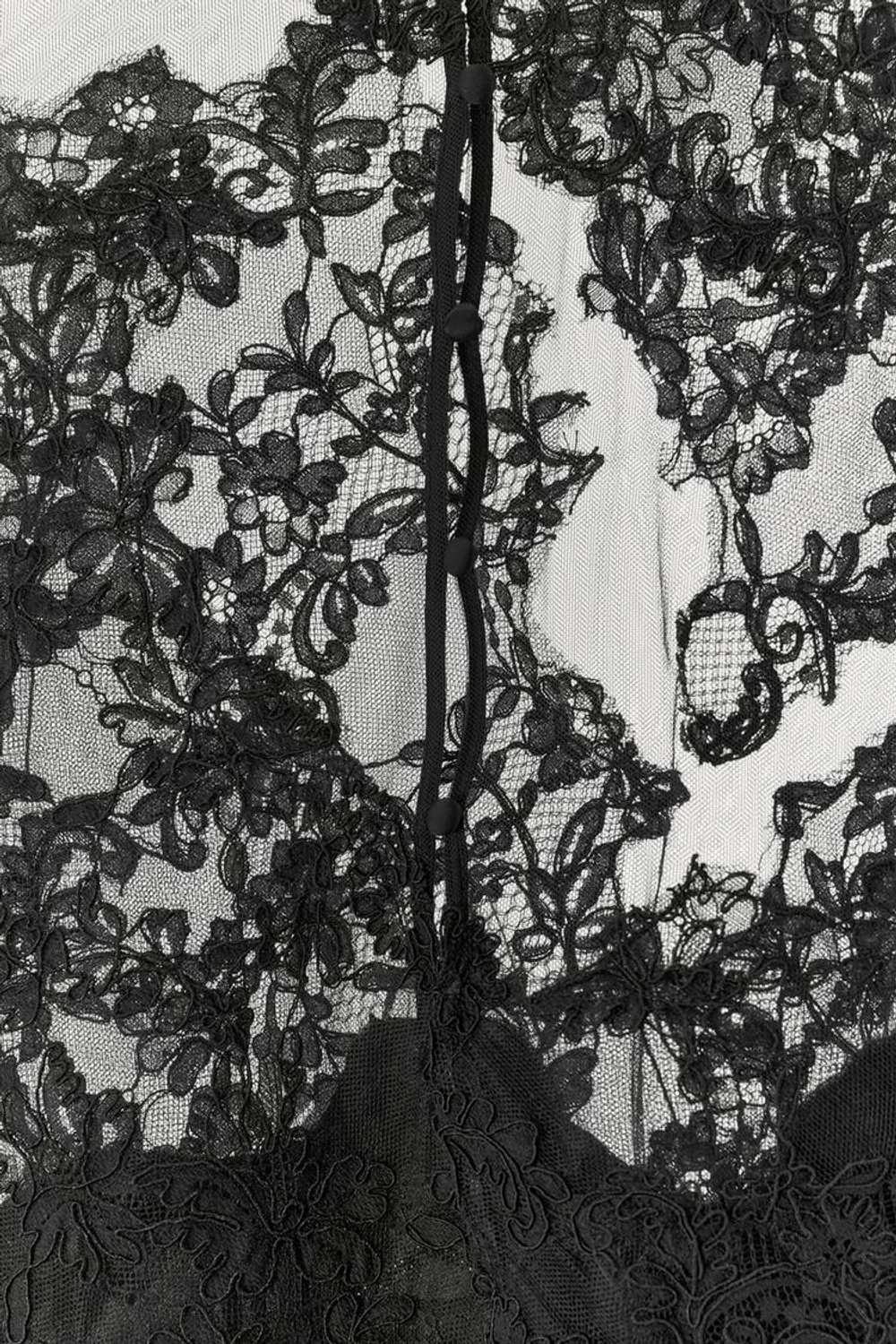 ZARA ДЛИННОЕ ПЛАТЬЕ ИЗ СЕТКИ И КРУЖЕВА, ЧЕРНЫЙ