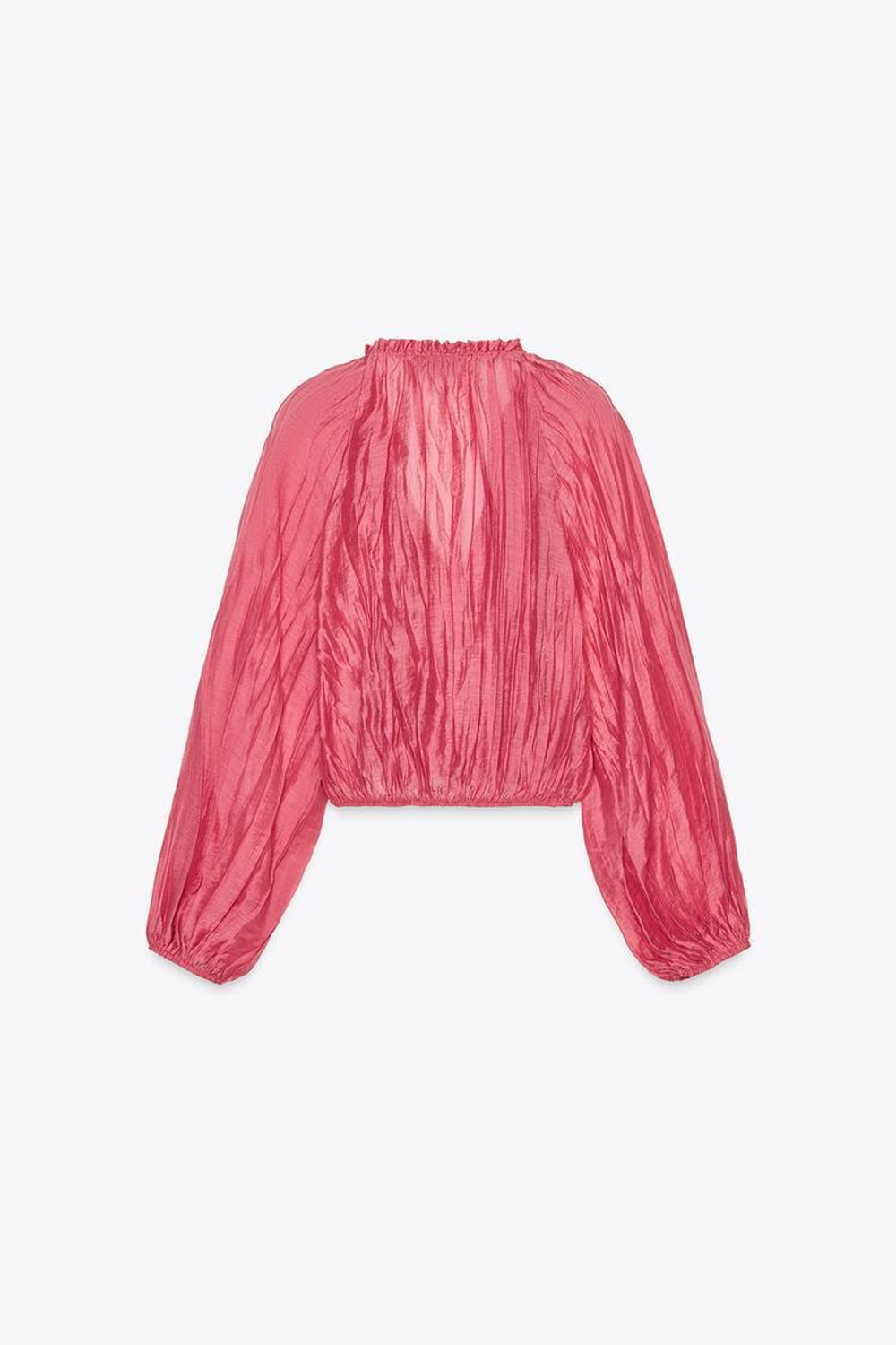 ZARA КРОП-ТОП ИЗ ЖАТОЙ ТКАНИ, МЯГКИЙ РОЗОВЫЙ