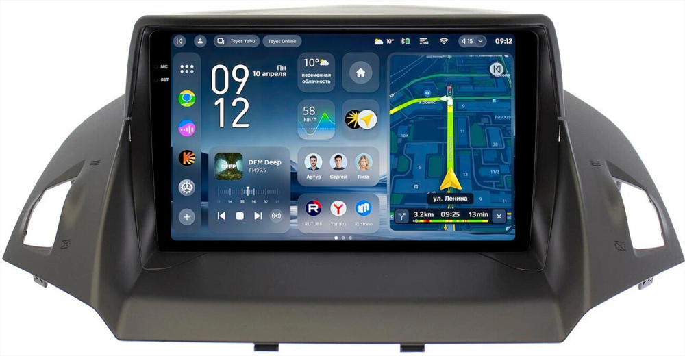 Магнитола для Ford Kuga 2 2012-2019 (без SYNC) - Teyes CC4-PRO монитор 9.5" 2K QLED на Android 13, Snapdragon 778G, AI, CarPlay, DSP, 4G SIM-слот