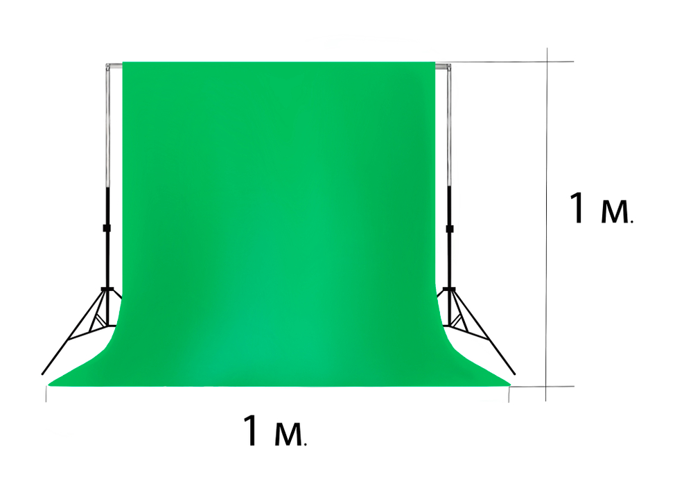 Фон тканевый Gozhy G-001 1x1m Хромакей (зелёный)
