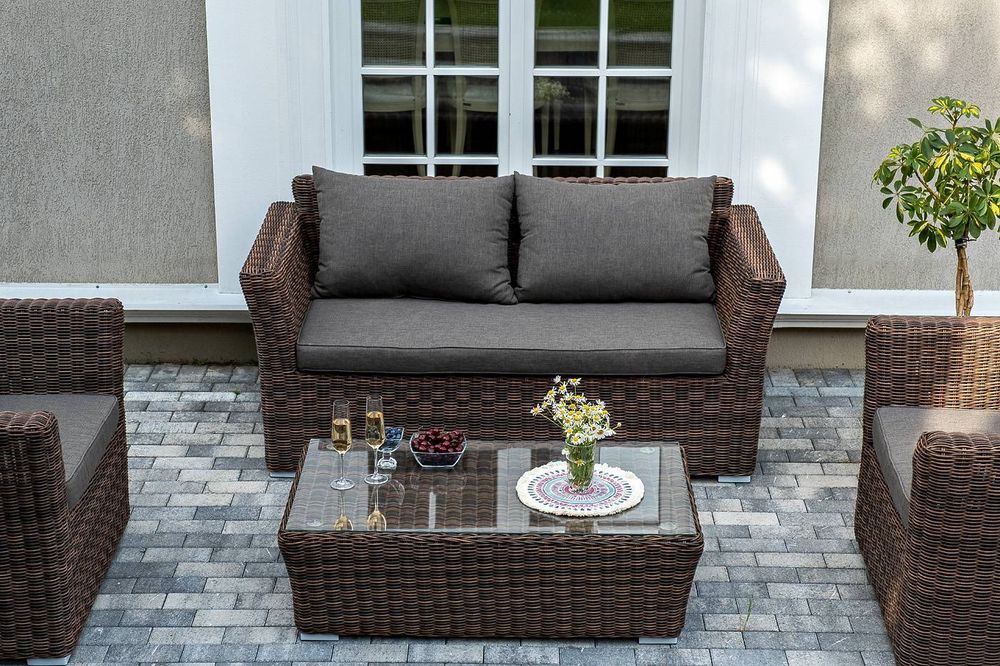 "Капучино Сингл" лаунж-зона из искусственного ротанга, цвет коричневый