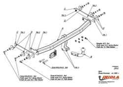 Фаркоп IMIOLA Z.012 для Skoda Roomster 2006-2015, Skoda Praktik 2006-2015(паспорт и сертификат в комплекте)(без электрики)