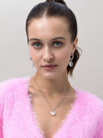Серьги "Lovely" с горным хрусталем Silver