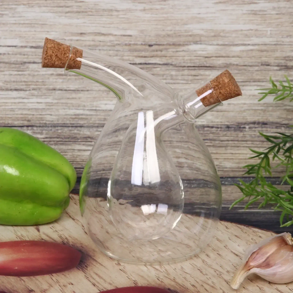 Бутылка стеклянная для специй 450мл «Хай-Тек» с пробковой крышкой, колба
