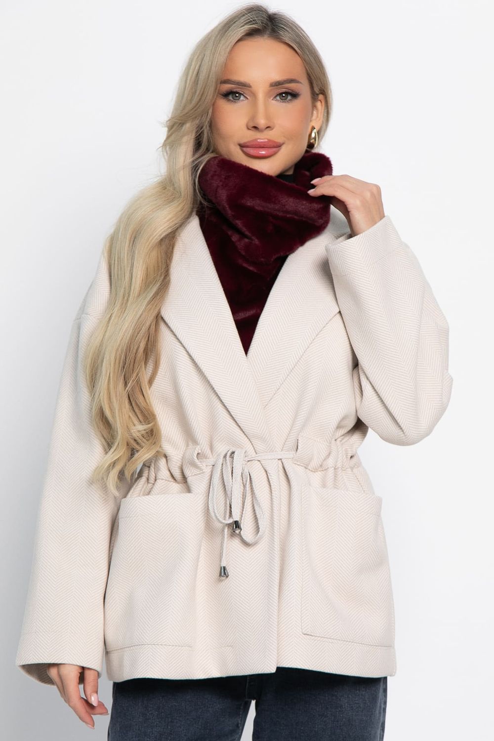 Пальто-пиджак (бежевый) Б15086-7М LT Collection