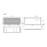 Тумба подвесная SANCOS Folk  правая 1195х445х500, c двумя ящиками оснащенными доводчиками, Bianco, арт.FL120RW