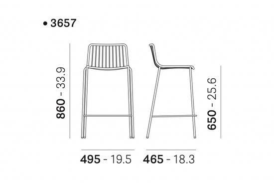 Стул металлический полубарный Nolita
