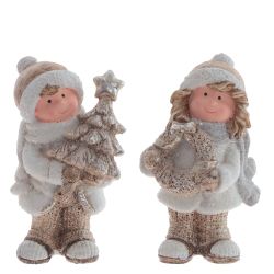 GAEM Фигурка декоративная "Мальчик/Девочка", L8 W6 H14,5 см, 2в.