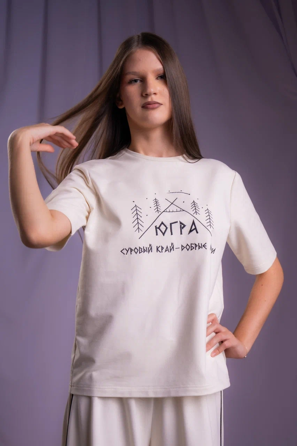 Футболка с вышивкой "Суровый край"