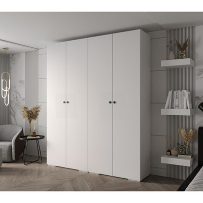 Распашной четырехсекционный шкаф Тион-4 Белый Фасадный 0101  230*45*260