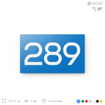 Номер на дверь 289, табличка на дверь для офиса, квартиры, кабинета, аудитории, склада, голубая 120х70 мм, Айдентика Технолоджи