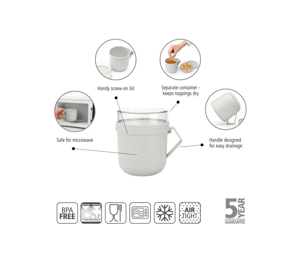 Brabantia Кружка Make & Take 600мл Светло-серая