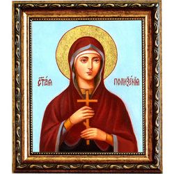 Поликсения Испанская, преподобная дева. Икона на холсте.