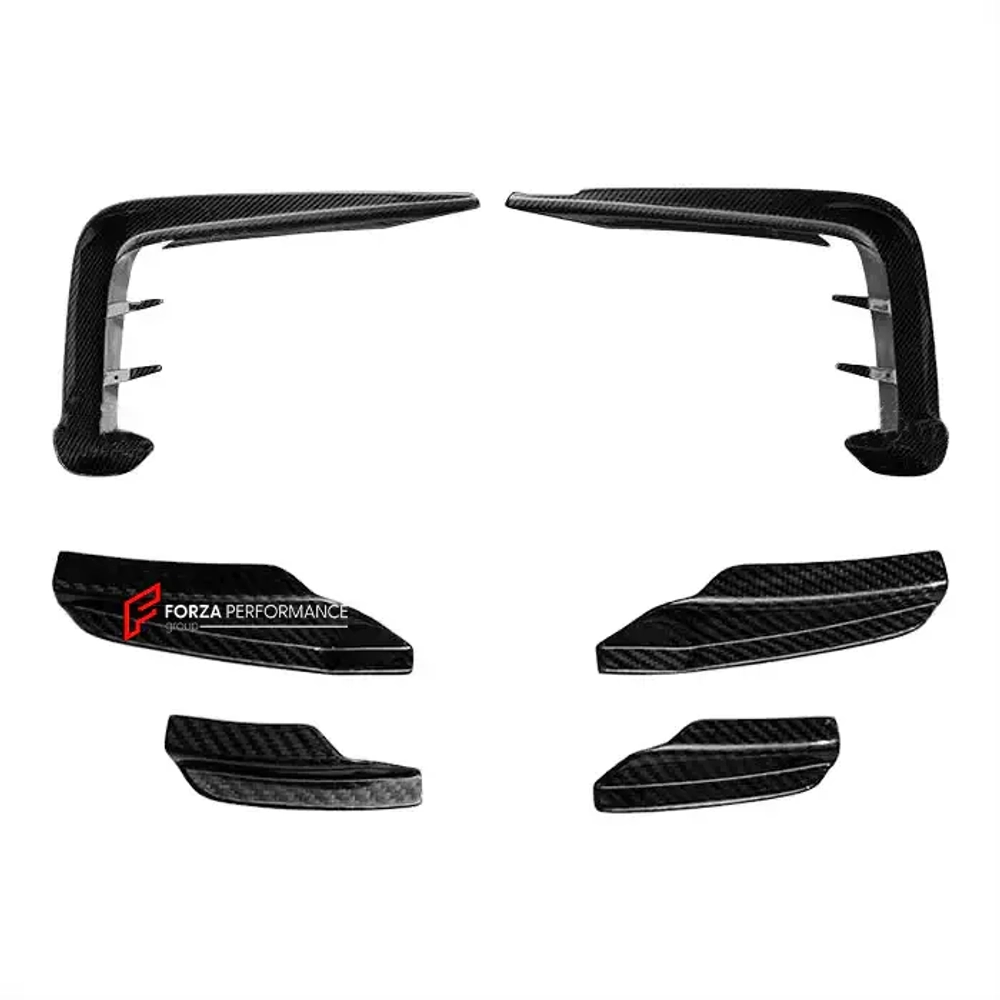 Карбоновые канарды переднего бампера на передний бампер для AUDI TT 2018 - 2023 Ауди