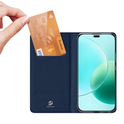 Чехол книжка из PU кожи синего цвета от Dux Ducis для смартфона Honor 400 Lite, серия Skin Pro Series Case