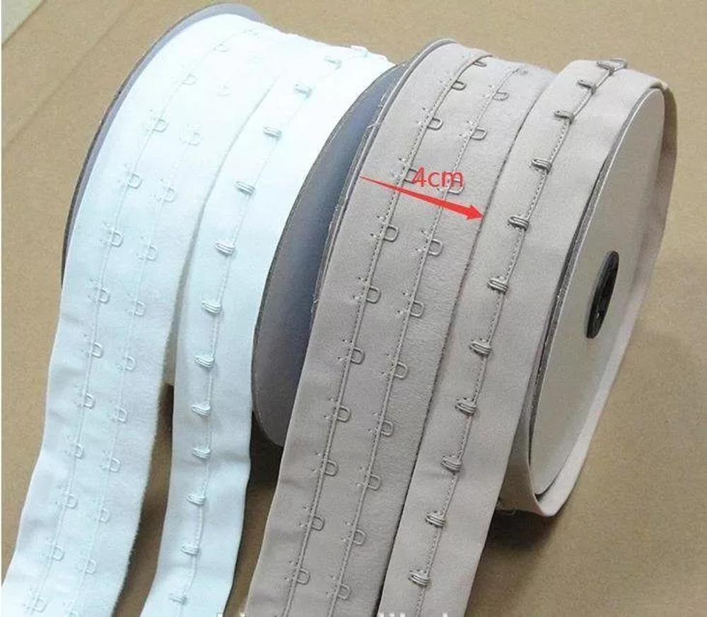 Застежка бельевая (ленточная), цвет- Белый