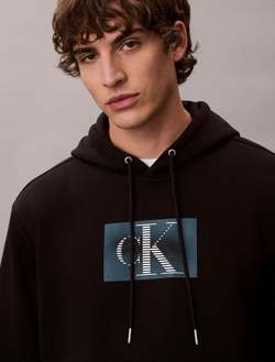 Худи Calvin Klein Fleece Metallic Monogram Graphic Black