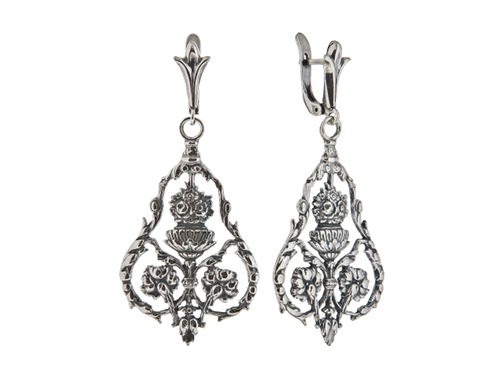 "Коллет" серьги в серебряном покрытии из коллекции "О! Рококо!" от Jenavi с английским замком