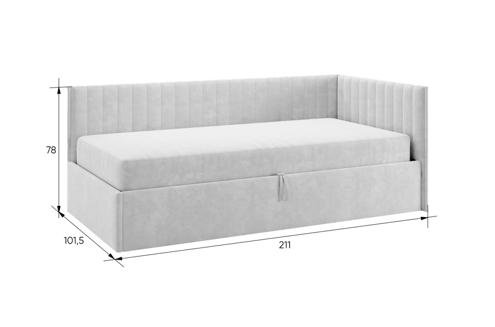 Кровать тахта с подъемным механизмом Твикс 900*2000 (велюр) МФ Мебельсон, г. Ижевск