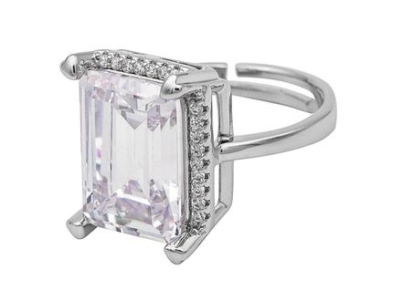 Перстень прямоугольный Crystal, 16мм (уценка)