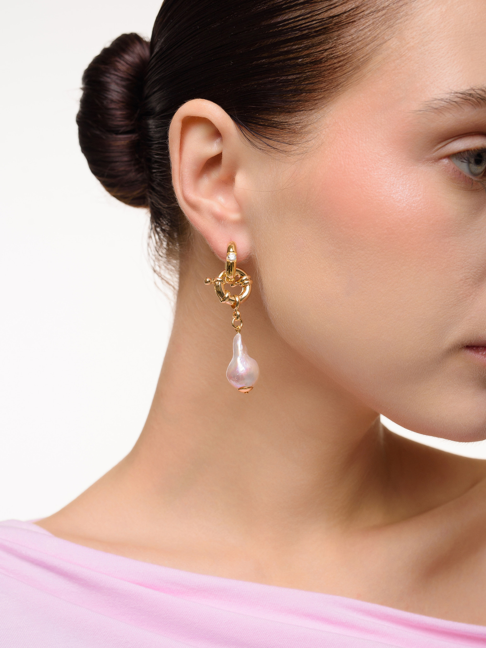 Серьги "Drop Pearl" Gold