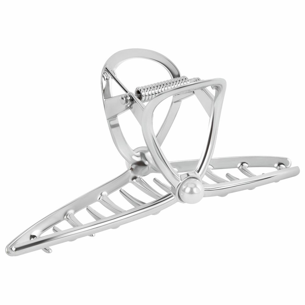 Краб для волос 11 см, с жемчужинкой, серебристый, MONTE VITA, 457017