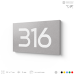 Номер на дверь 316, табличка на дверь для офиса, квартиры, кабинета, аудитории, склада, серая 120х70 мм, Айдентика Технолоджи