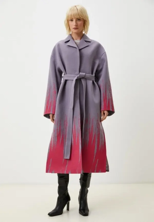 Пальто Аттач с принтом