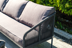 "Канны" лаунж-зона 5-местная плетеная из роупа (веревки), цвет темно-серый